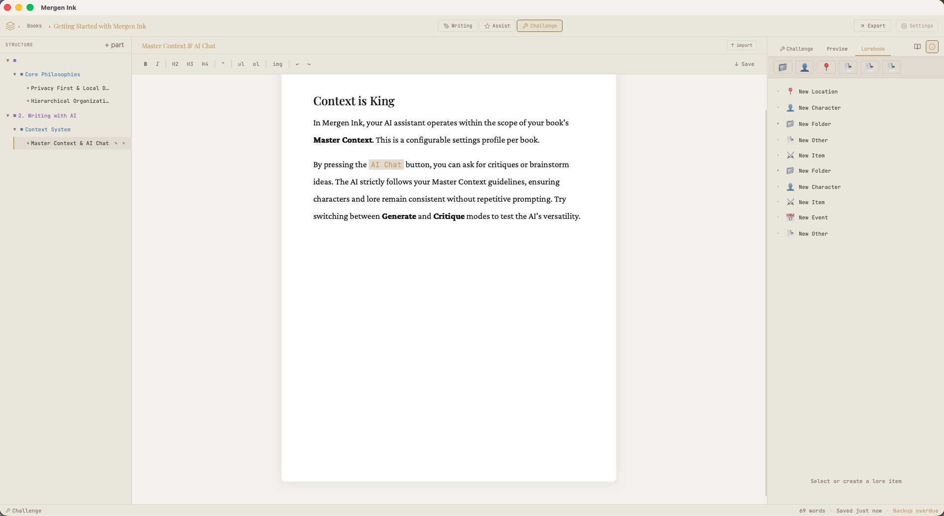 Mergen Ink Editor Screenshot 3